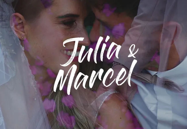 Julia & Marcel, pareja protagonista de una película de boda de Las Bodas de Pantamaría